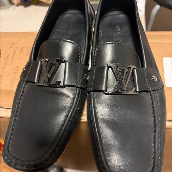 Louis Vuitton Black Leather Slip-On Loafers main image 7
